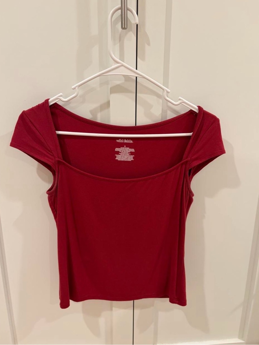 Wild Fable Off-Shoulder Square Neck Top - Red